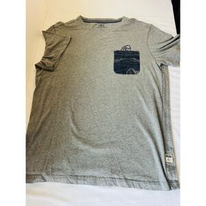 Surfside Supply Mens Heather Gray Wave Print Pocket T-Shirt Size L